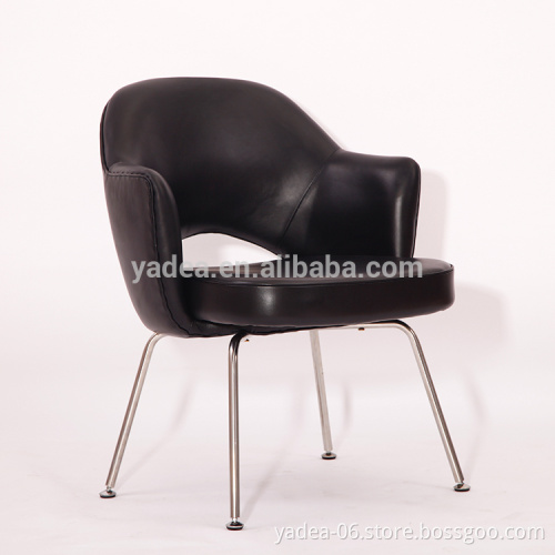 Office chair black leather dining chairs Saarinen Executive chair
